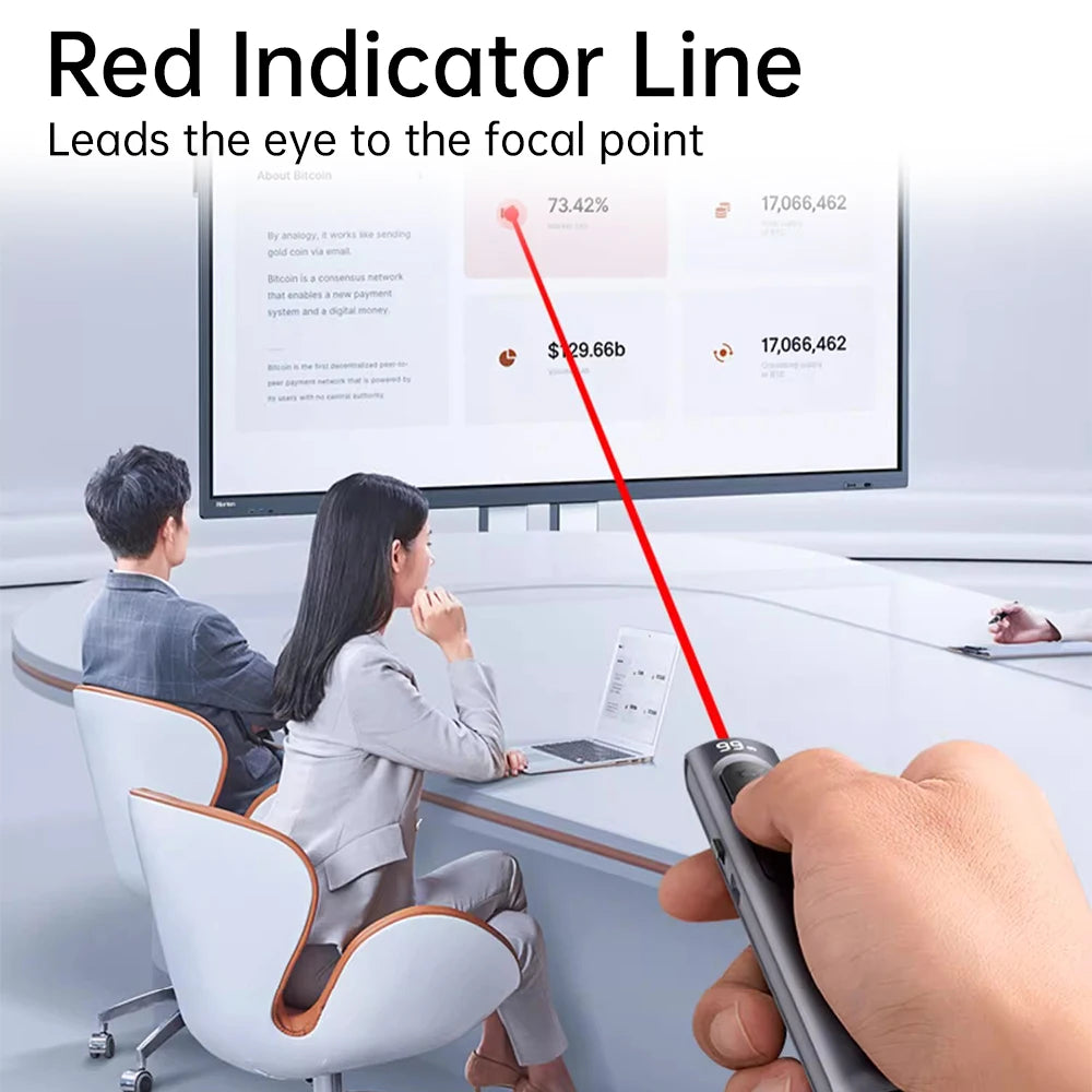 Bolígrafo Powerpoint, Clicker de presentación inalámbrico, bolígrafo de Control remoto recargable tipo C para proyector de enseñanza de oficina, presentador PPT