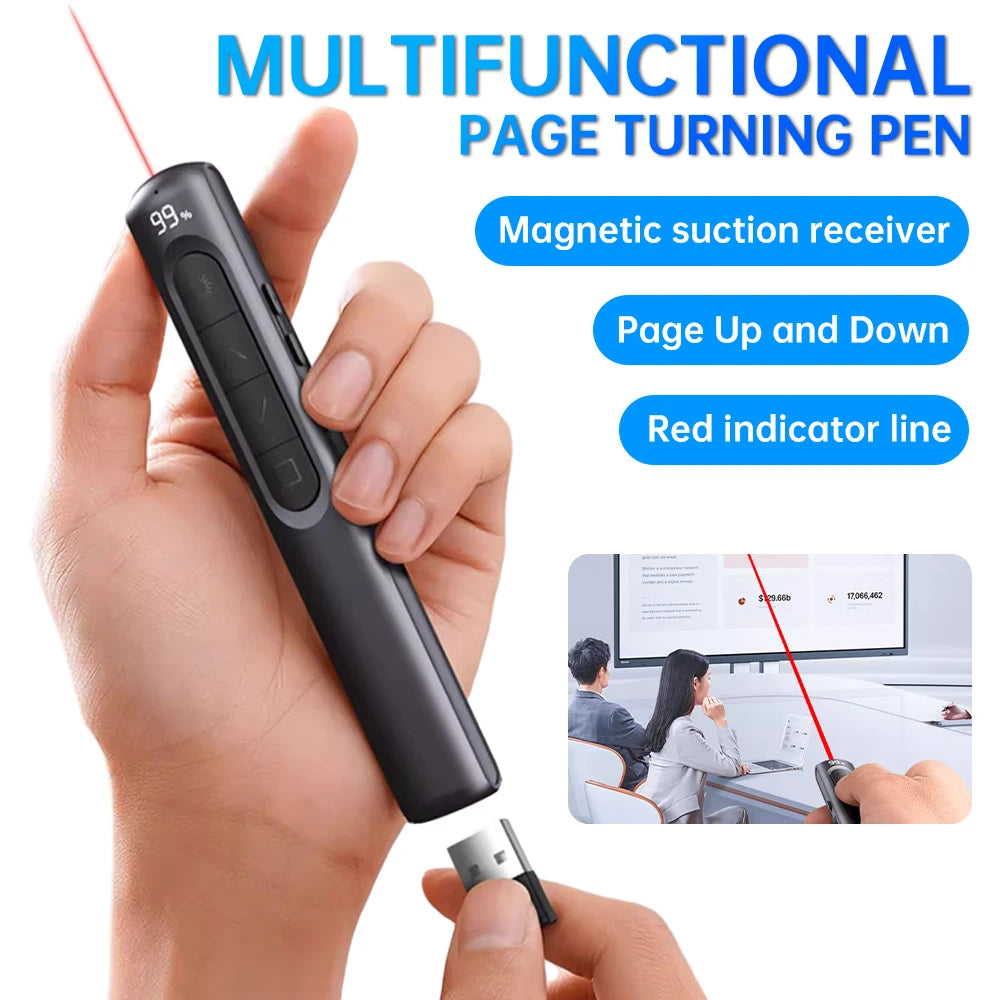 Bolígrafo Powerpoint, Clicker de presentación inalámbrico, bolígrafo de Control remoto recargable tipo C para proyector de enseñanza de oficina, presentador PPT
