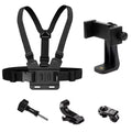 Kit de accesorios para Cámara de Acción todo en uno, correa para la cabeza, soporte para correa para el pecho, ajustable para GoPro Hero Phone Osmo SJCAM AKASO insta360
