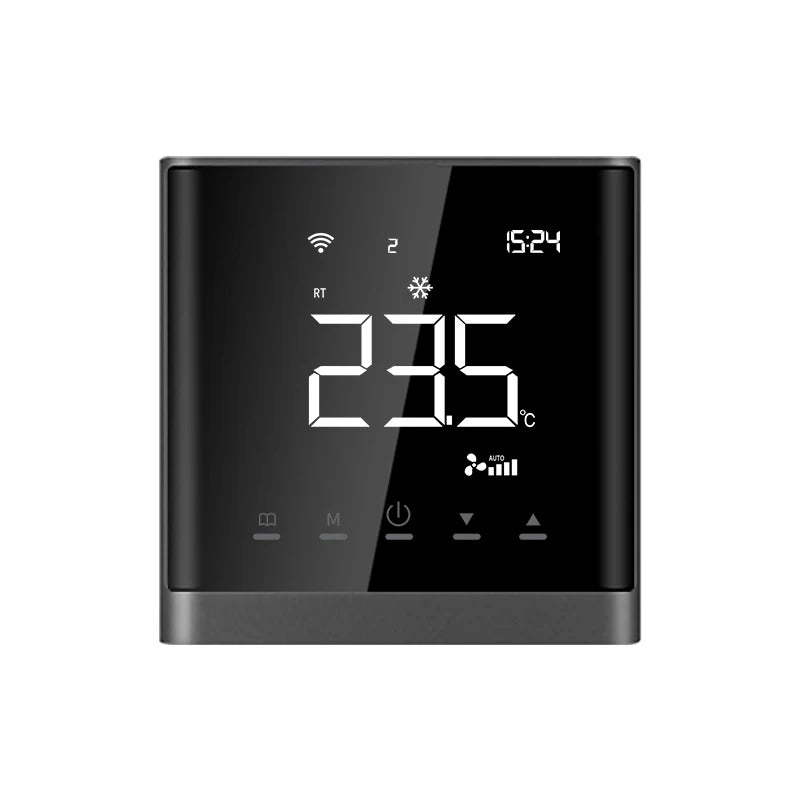 Termostato Modbus para Unidad Fan Coil (FCU) con Wifi, Compatible con la Aplicación Tuya Smart Life, Comunicación RS485, Pantalla LCD de 2.8 Pulgadas, Fácil Instalación, Aire Acondicionado
