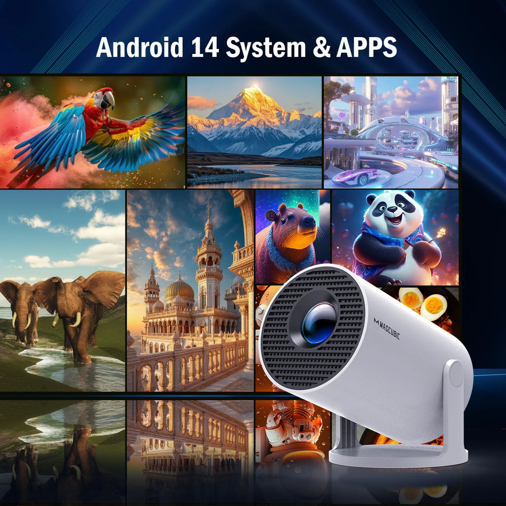 Proyector Magcubic HY300 Pro 8K Android 14 Dual Wifi6 290ANSI Allwinner H726 BT5.4 1080P 1280*720P Proyector de cine en casa para exteriores