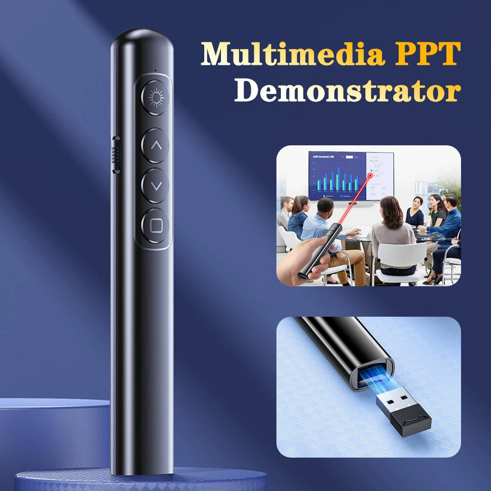 Controlador remoto inalámbrico S9 para presentador, proyector USB de 2,4 GHz, bolígrafo de luz roja para puntero de presentación Powerpoint Slide Advancer