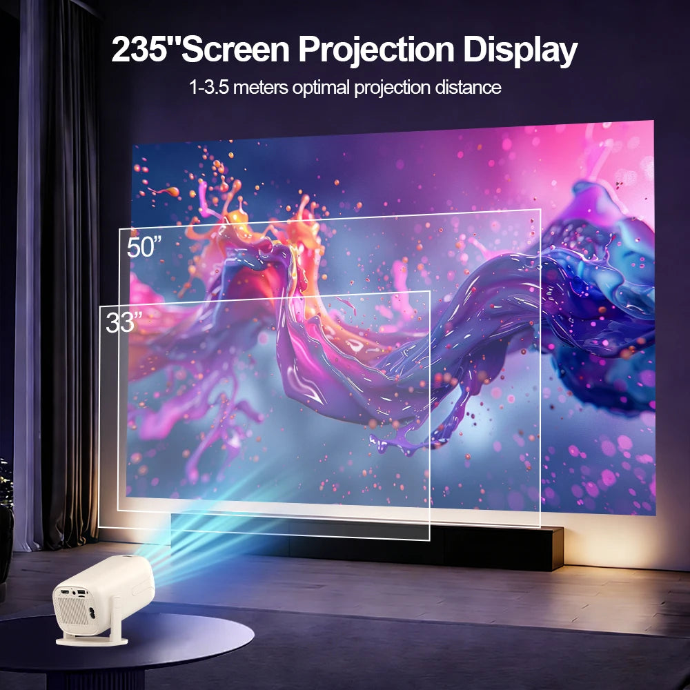 Proyector de Videojuegos Salange U5 con Android 14, Compatible con Netflix Oficialmente Licenciado, Más de 36000 Juegos, Control Remoto Inalámbrico con Bluetooth y Control por Voz