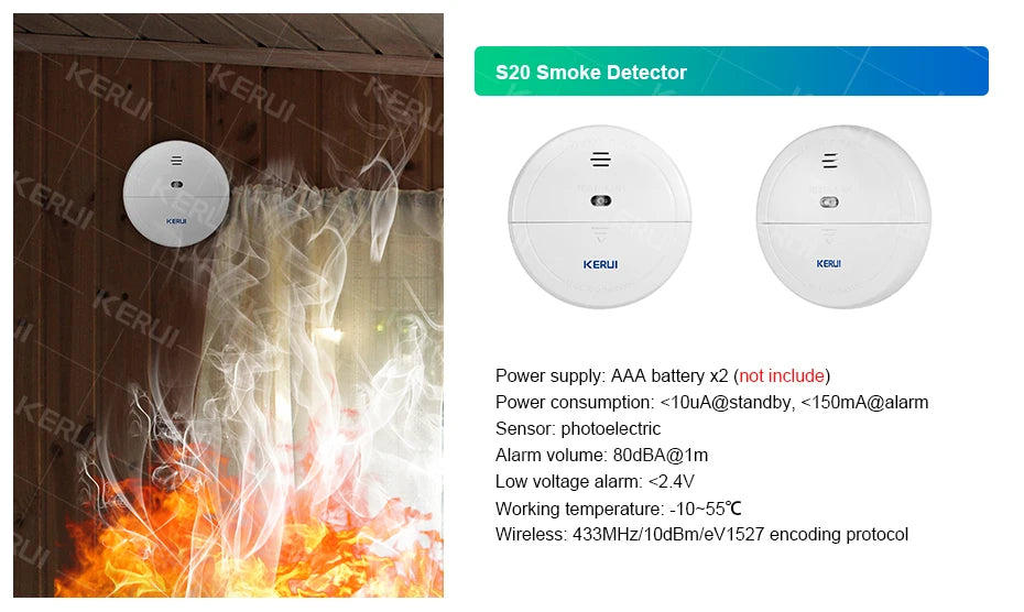 KERUI-Kit de alarma para el hogar, inalámbrico, WiFi, GSM, antirrobo, con pantalla táctil, aplicación Tuya Smart Life, sistema de alarma para protección de seguridad