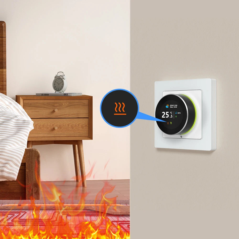 Termostato inteligente AVATTO con WiFi, controlador de temperatura para caldera de agua, gas y calefacción eléctrica, compatible con Tuya, Alexa y Google Home