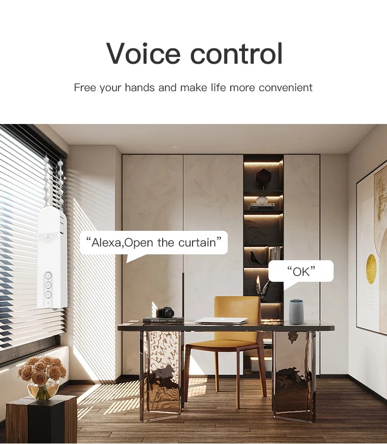 Persiana Motorizada Inteligente, Obturador Eléctrico Automático, Robot Controlador de Cortinas para Tuya Zigbee App, Google Home, Alice, Alexa Voice