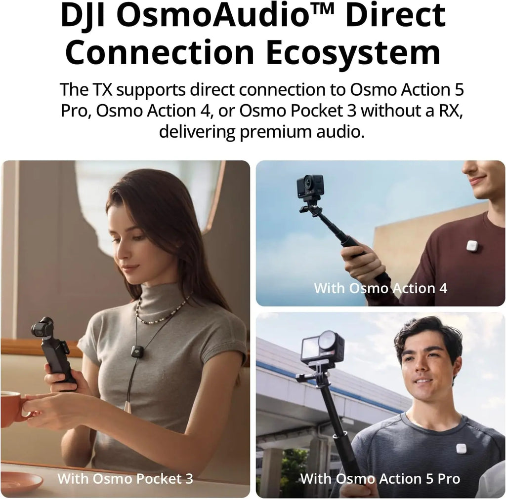 Nuevo Micrófono Inalámbrico DJI Mic Mini (2TX+1RX+Estuche de Carga) con Cancelación Inteligente de Ruido, Audio de Alta Calidad, Original de DJI