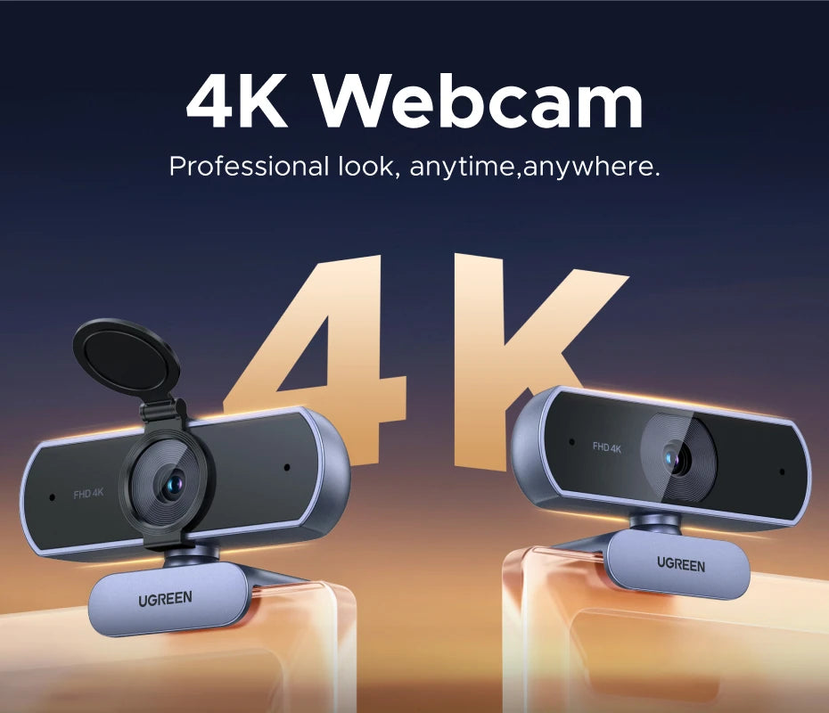 【RU】UGREEN USB 4K 2K 1080P HD Mini para micrófonos web duales para videollamadas de Youtube web cam