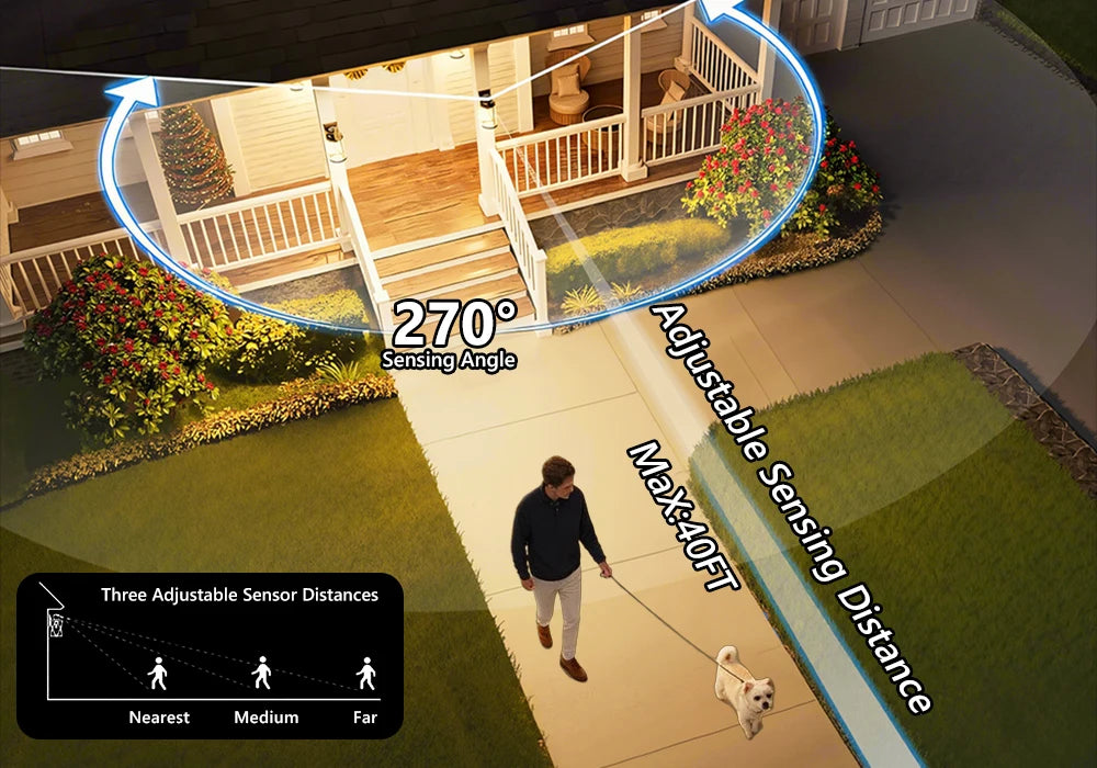 Cámara de Seguridad WiFi PTZ 2K para Exteriores Jarnex, con Detección Humana por IA, Luz para Patio, 4MP, Audio Bidireccional, Lámpara de Jardín PTZ