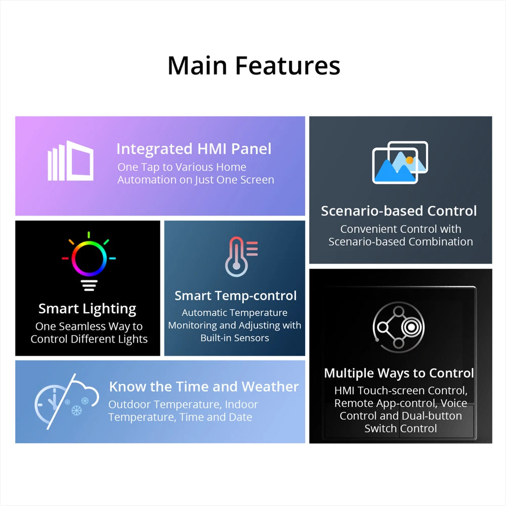 Sonoff NSPanel 86/120 UE/EE. UU. Interruptor de pared de escena inteligente WiFi pantalla inteligente Control todo en uno funciona para eWeLink Alexa Google Home