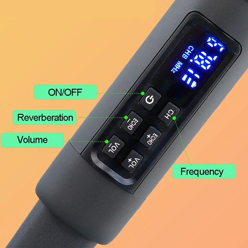 Micrófono de Karaoke dinámico de mano inalámbrico UHF, receptor Bluetooth, reverberación profesional en el hogar, micrófono de graves altos y bajos